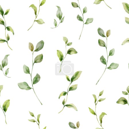 Aquarell nahtloses Muster von Wiesenwildkräutern. Handgemalte Pflanzen illustrieren isoliert auf grünem Hintergrund. Für Design, Druck, Stoff oder Hintergrund