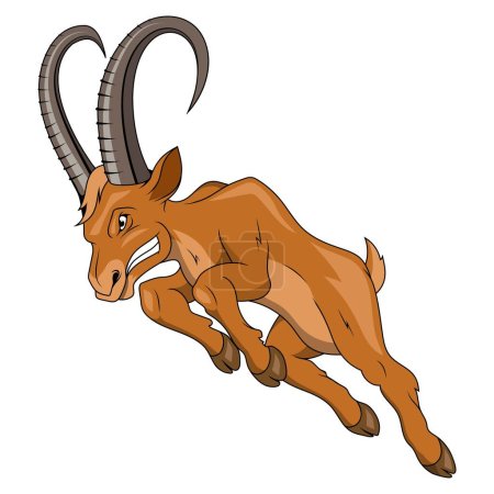 Ilustración de Un carnero. Ilustración vectorial de un carnero. Potente mascota animal de cabra - Imagen libre de derechos