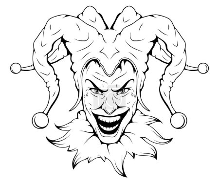 Illustration for Joker face. Vector of Jolly Joker. Joker playing card - Royalty Free Image