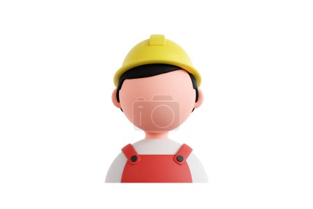 3D illustration of a carpenter with tools