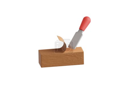 Photo for 3D illustration of a woodworking chisel - Royalty Free Image