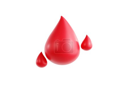 3D illustration of a stylized blood drop