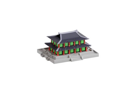 Foto de Ilustración 3D del Palacio Gyeongbokgung, un hito histórico en Seúl - Imagen libre de derechos