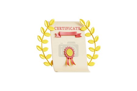 Photo for 3D illustration of a certificate of recognition - Royalty Free Image