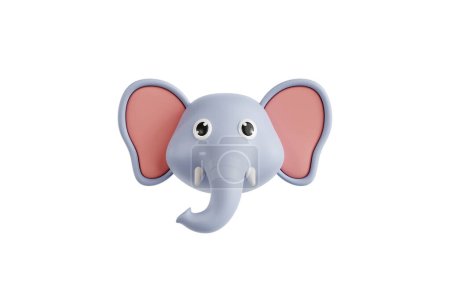 Foto de Icono de cabeza de elefante 3D - Imagen libre de derechos