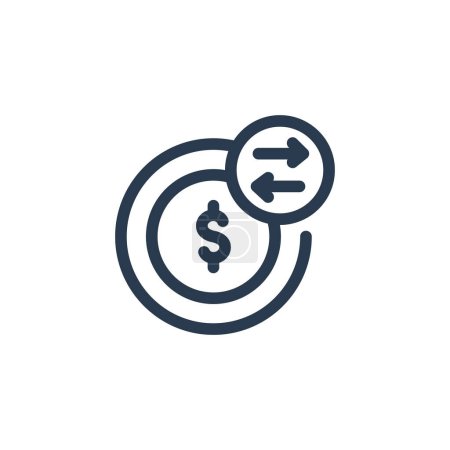 Illustration for Seamlessly transferring funds across borders icon - Royalty Free Image
