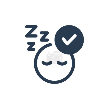 Illustration for Getting a good night's sleep vector icon - Royalty Free Image