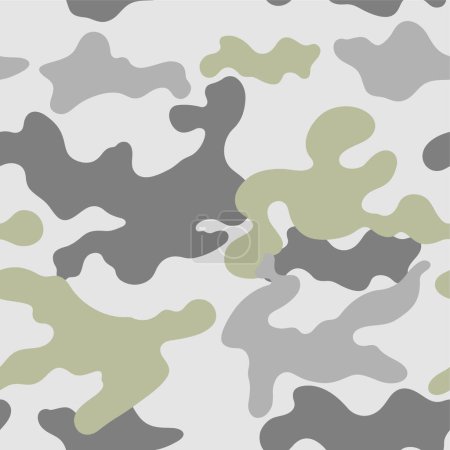 Ilustración de Patrón uniforme de camuflaje de invierno sin costuras - Imagen libre de derechos