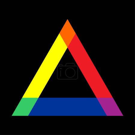 Farbiges Dreieck auf schwarzem Hintergrund