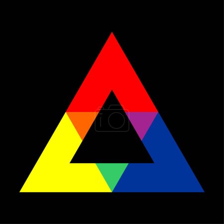 Farbiges Dreieck auf schwarzem Hintergrund