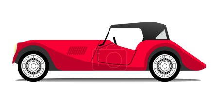 Ilustración de Antiguo coche de deporte rojo - Imagen libre de derechos