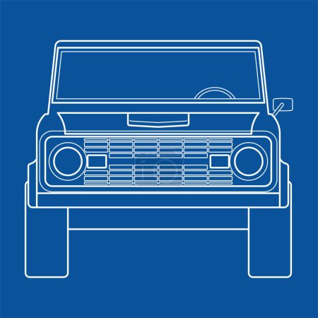 Photo for Old off road car blueprint - Royalty Free Image