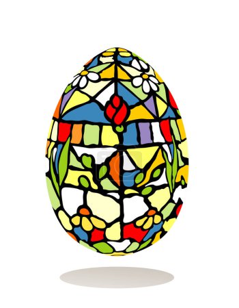 Illustration for Egg in stained glass technique - Royalty Free Image
