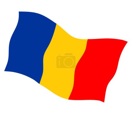 Ilustración de Bandera rumana sobre fondo blanco - Imagen libre de derechos
