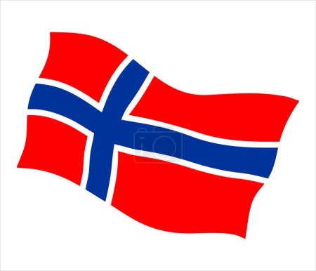 Photo for Norwegian flag waving on a white background - Royalty Free Image