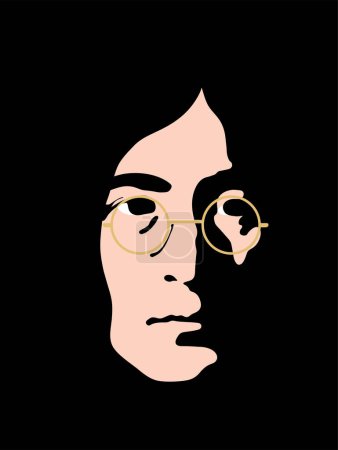 Portrait au pochoir John Lennon