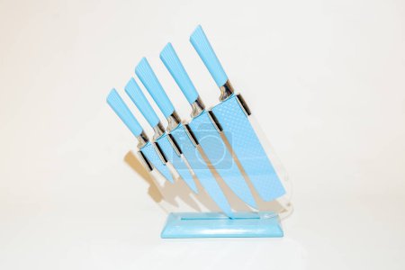 Photo for The Baby Blue Knife is a cutting tool that stands out for its refreshing and unique appearance - Royalty Free Image