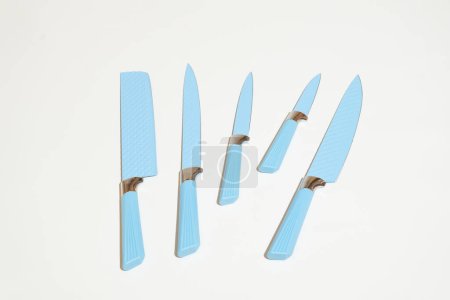 Photo for The Baby Blue Knife is a cutting tool that stands out for its refreshing and unique appearance - Royalty Free Image