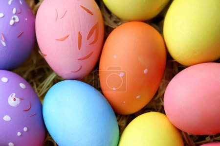 Photo for Enchanting Pastel Easter Eggs Delightful Hues of the Season - Royalty Free Image