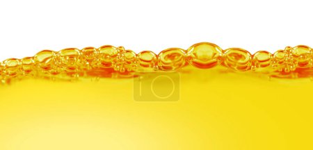 Photo for Oil surface and ripple background. orange summer drink with bubbles. oil close up. - Royalty Free Image