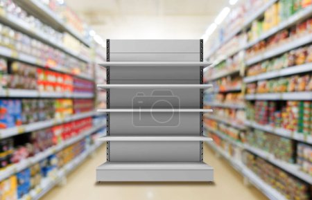 Photo for Gondola Front Display for Branding in Supermarket, Blank Display Stand - Royalty Free Image