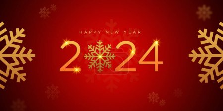 Photo for Happy New Year Banner, 2024 Celebration Concept for Social Cover Banner. Happy New Year 2024 Design Template. #2024 #new year #happynewyear - Royalty Free Image