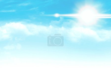 Photo for Realistic clouds in a blue sky view. Cool Sky Background. - Royalty Free Image