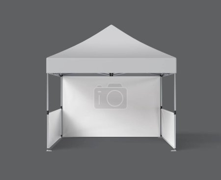 Photo for Promotional Outdoor Trade Show Event Tent Mockup. Front View of Mini Gazebo Tent Mockup. - Royalty Free Image