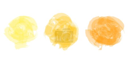 Illustration for Vector translucent yellow spots, strokes, watercolor imitation, set - Royalty Free Image