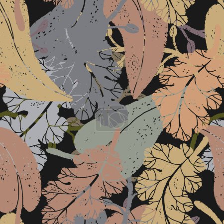 Photo for Autumn texture leaves. For design, print, wallpaper. fabrics, paper. Vector overlapping seamless pattern. - Royalty Free Image
