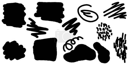 Photo for Set of textured grunge doodles, brush strokes, old paint. Vector elements. - Royalty Free Image