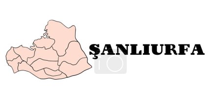 Ilustración de Explore las regiones de la provincia de anlurfa con un mapa vectorial detallado - Imagen libre de derechos