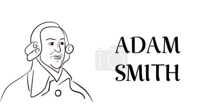 Illustration for Economist Adam Smith Portrait Sketch - Royalty Free Image