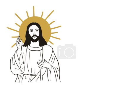 Photo for Vector sketch of Jesus Christ portrait - Royalty Free Image