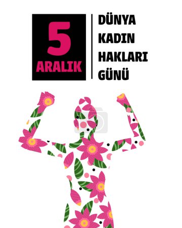 Photo for 5 Aralk Dnya Kadn Haklar Gn template design. Text translate: 5 December international women's rights day - Royalty Free Image