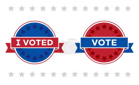 Téléchargez les photos : Insignes de vote politique américain avec rubans - en image libre de droit
