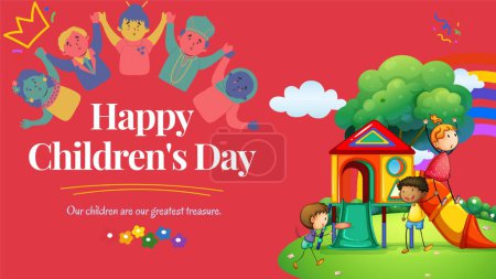 Feliz Día de los Niños Día Mundial de los Niños, 20 de marzo. feliz celebración del día de la madre con los niños, familia, vacaciones, idea de amistad vector ilustración