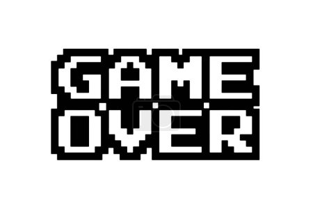 Game Over Text im Pixel Art Stil. Vektorsymbol.