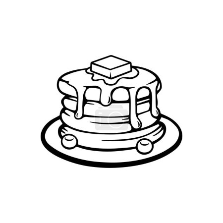 Photo for Silhouette of Pancakes with Syrup and Butter. Vector icon. - Royalty Free Image