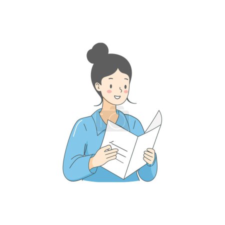 Photo for Illustration of a Woman Reading a Document. Vector illustration design. - Royalty Free Image