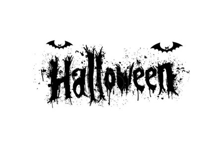 Photo for Halloween Text with Dripping Ink Effect. Vector illustration design. - Royalty Free Image