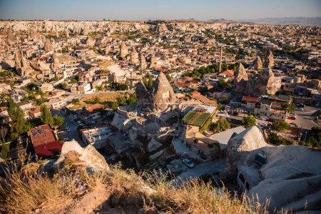 Photo for Authentic old village made among rocks and mountains in Cappadocia region. Historical architecture of Turkey. Amazing place for travelling. - Royalty Free Image