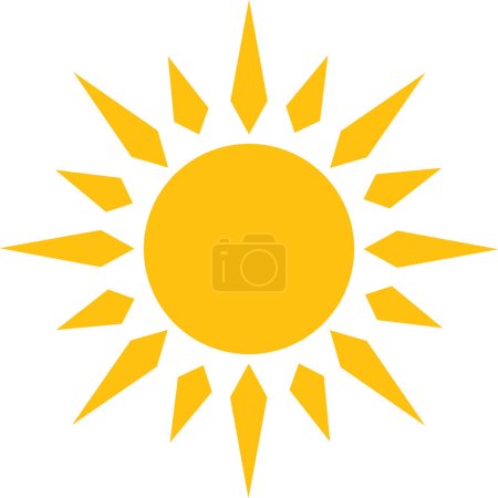 Illustration for Sun vector icon yellow. Sun shine ray. Sunshine and sunlight sign. Sunset icon. Abstract art. - Royalty Free Image