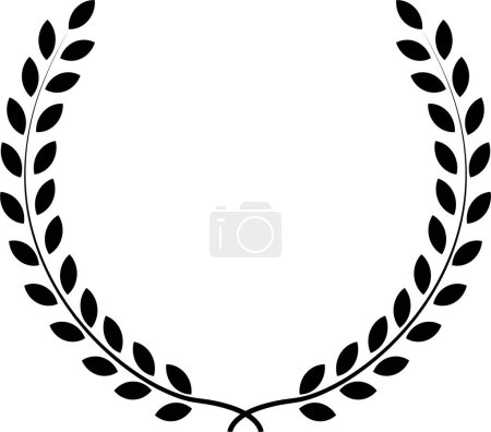 Ilustración de Laurel foliado circular, coronas de trigo y roble que representan un premio, logro, heráldica, nobleza Emblema floral rama griega - Imagen libre de derechos