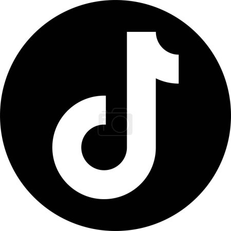 Tiktok logo. Realistic social media icon logotype. Tik Tok flat Icon template black color editable. Tik Tok flat Icon symbol vector