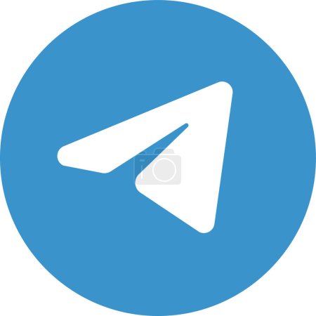 Telegram logo messenger icon. Realistic social media logotype. Telegram button on transparent background