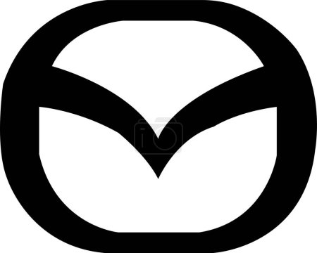 Ilustración de Mazda icono del logotipo del coche símbolo de la marca famosa etiqueta de identidad estilo Top líder de la industria automotriz vector de diseño de arte. Signo de emblema de automóvil negro - Imagen libre de derechos