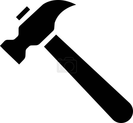 Illustration for House repair hammer flat icon for apps. Handyman tool for home repair. Construction - Royalty Free Image