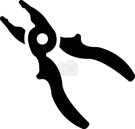 Illustration for Plier flat icon tool for construction work - Royalty Free Image