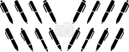 Illustration for Writing pens icons flat set. Collection of vector icons for writing and artistic tools: pen, pencil, marker - Royalty Free Image